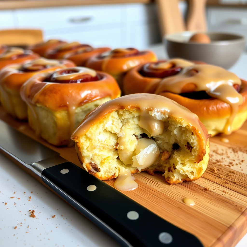 Caramel Glazed Cinnamon Rolls